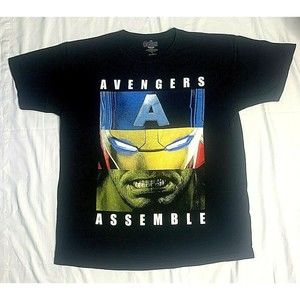 Marvel Avengers Avengers Assemble  T-Shirt Black Size Large